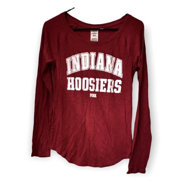 Pink Victoria Secret Tops - PINK VS Collegiate Collection Indiana Hoosiers Long Sleeve Crew T-Shirt
